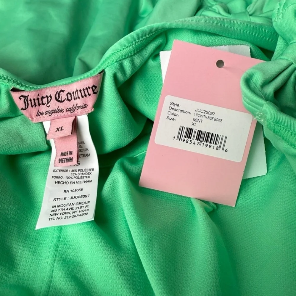 JUICY COUTURE mint Green Side Bows One Piece Bathing Suit - Picture 8 of 8